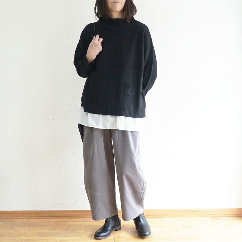 Branch m‘.,ブランチエム,ナチュラル,30代,40代,50代,60代,ウール,ゆったり,ニット,ボトルネック,ボトルネックニット,ニットプルオーバー,ウール,ウールニット