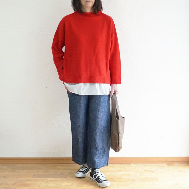 Branch m‘.,ブランチエム,ナチュラル,30代,40代,50代,60代,ウール,ゆったり,ニット,ボトルネック,ボトルネックニット,ニットプルオーバー,ウール,ウールニット