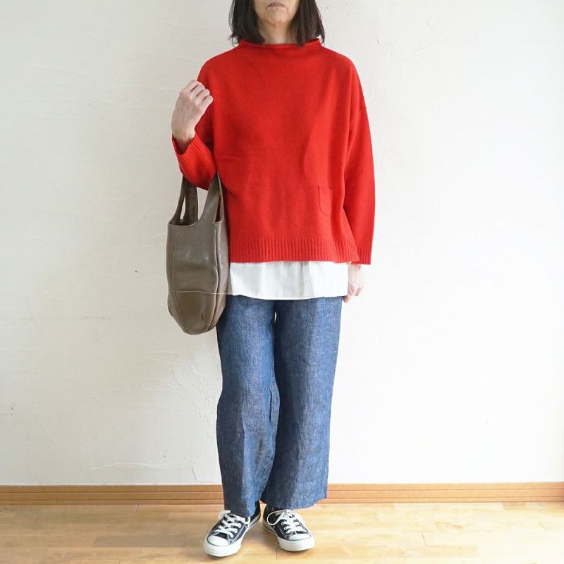 Branch m‘.,ブランチエム,ナチュラル,30代,40代,50代,60代,ウール,ゆったり,ニット,ボトルネック,ボトルネックニット,ニットプルオーバー,ウール,ウールニット