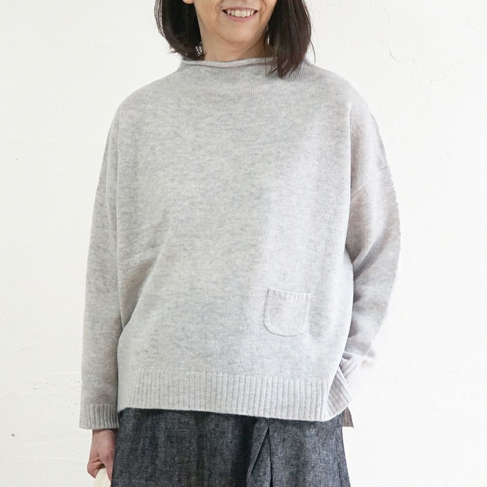 Branch m‘.,ブランチエム,ナチュラル,30代,40代,50代,60代,ウール,ゆったり,ニット,ボトルネック,ボトルネックニット,ニットプルオーバー,ウール,ウールニット