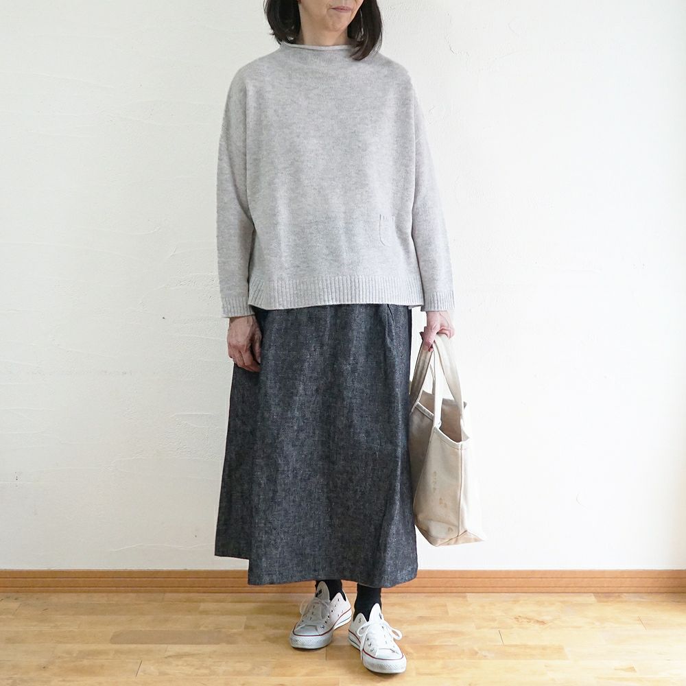 Branch m‘.,ブランチエム,ナチュラル,30代,40代,50代,60代,ウール,ゆったり,ニット,ボトルネック,ボトルネックニット,ニットプルオーバー,ウール,ウールニット