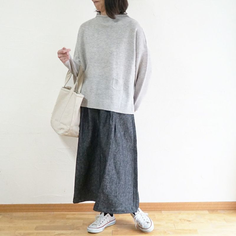 Branch m‘.,ブランチエム,ナチュラル,30代,40代,50代,60代,ウール,ゆったり,ニット,ボトルネック,ボトルネックニット,ニットプルオーバー,ウール,ウールニット