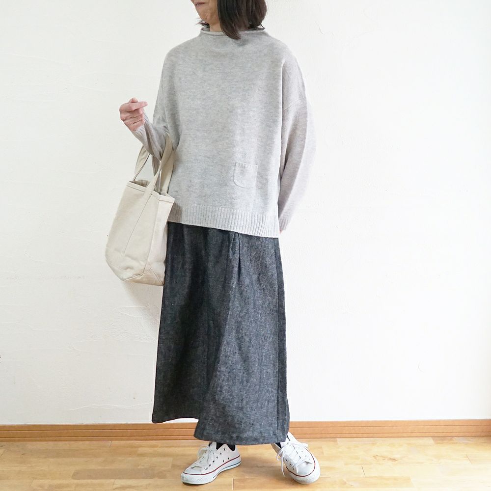 Branch m‘.,ブランチエム,ナチュラル,30代,40代,50代,60代,ウール,ゆったり,ニット,ボトルネック,ボトルネックニット,ニットプルオーバー,ウール,ウールニット