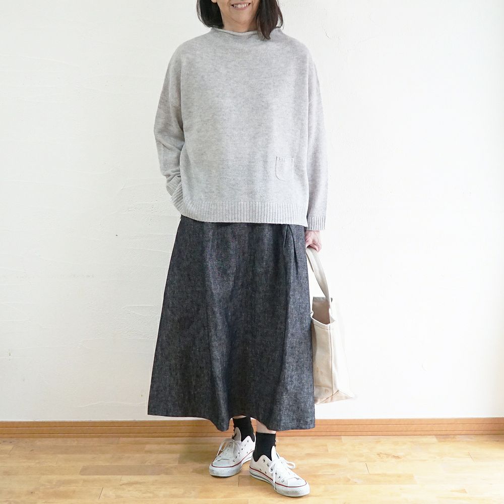 Branch m‘.,ブランチエム,ナチュラル,30代,40代,50代,60代,ウール,ゆったり,ニット,ボトルネック,ボトルネックニット,ニットプルオーバー,ウール,ウールニット