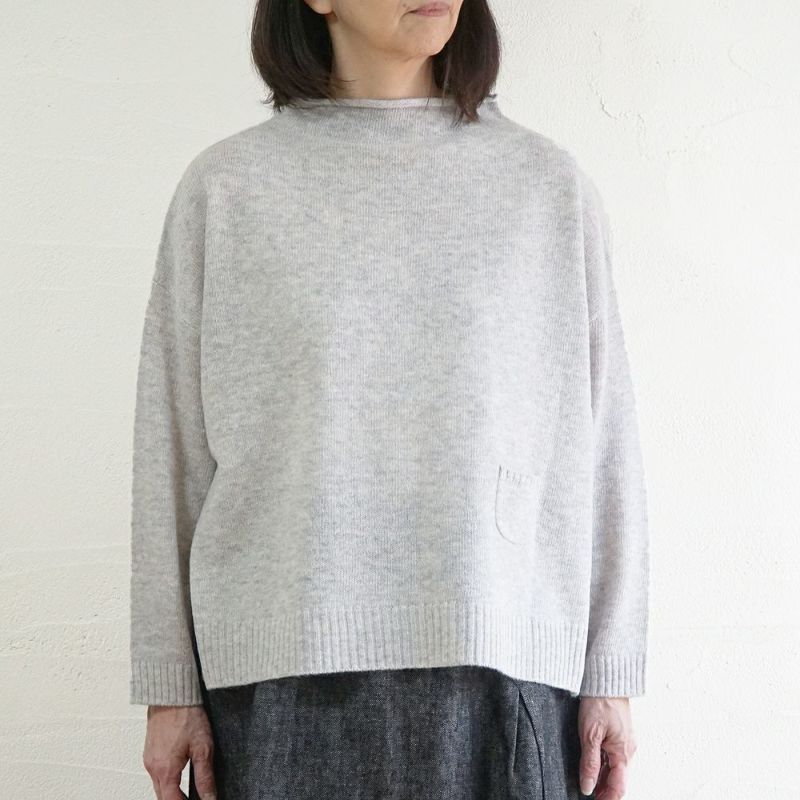 Branch m‘.,ブランチエム,ナチュラル,30代,40代,50代,60代,ウール,ゆったり,ニット,ボトルネック,ボトルネックニット,ニットプルオーバー,ウール,ウールニット