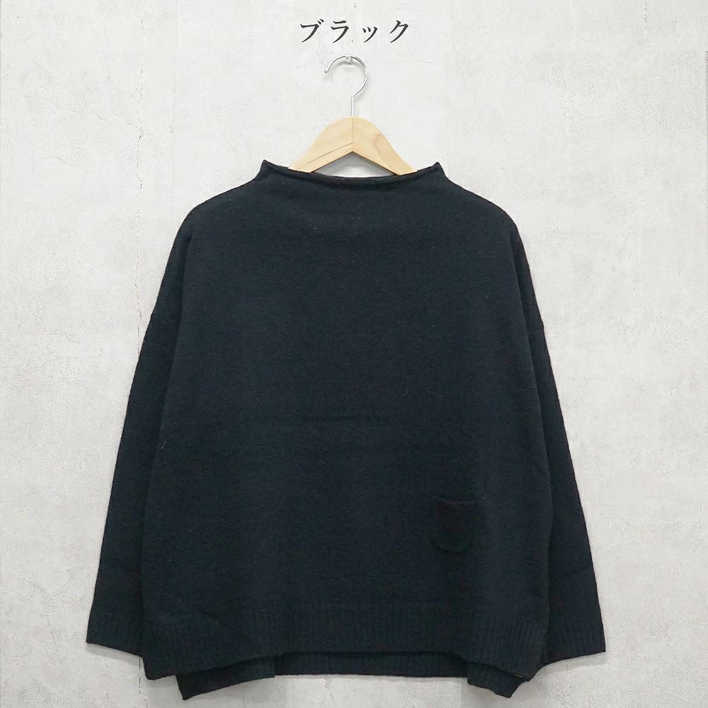 Branch m‘.,ブランチエム,ナチュラル,30代,40代,50代,60代,ウール,ゆったり,ニット,ボトルネック,ボトルネックニット,ニットプルオーバー,ウール,ウールニット