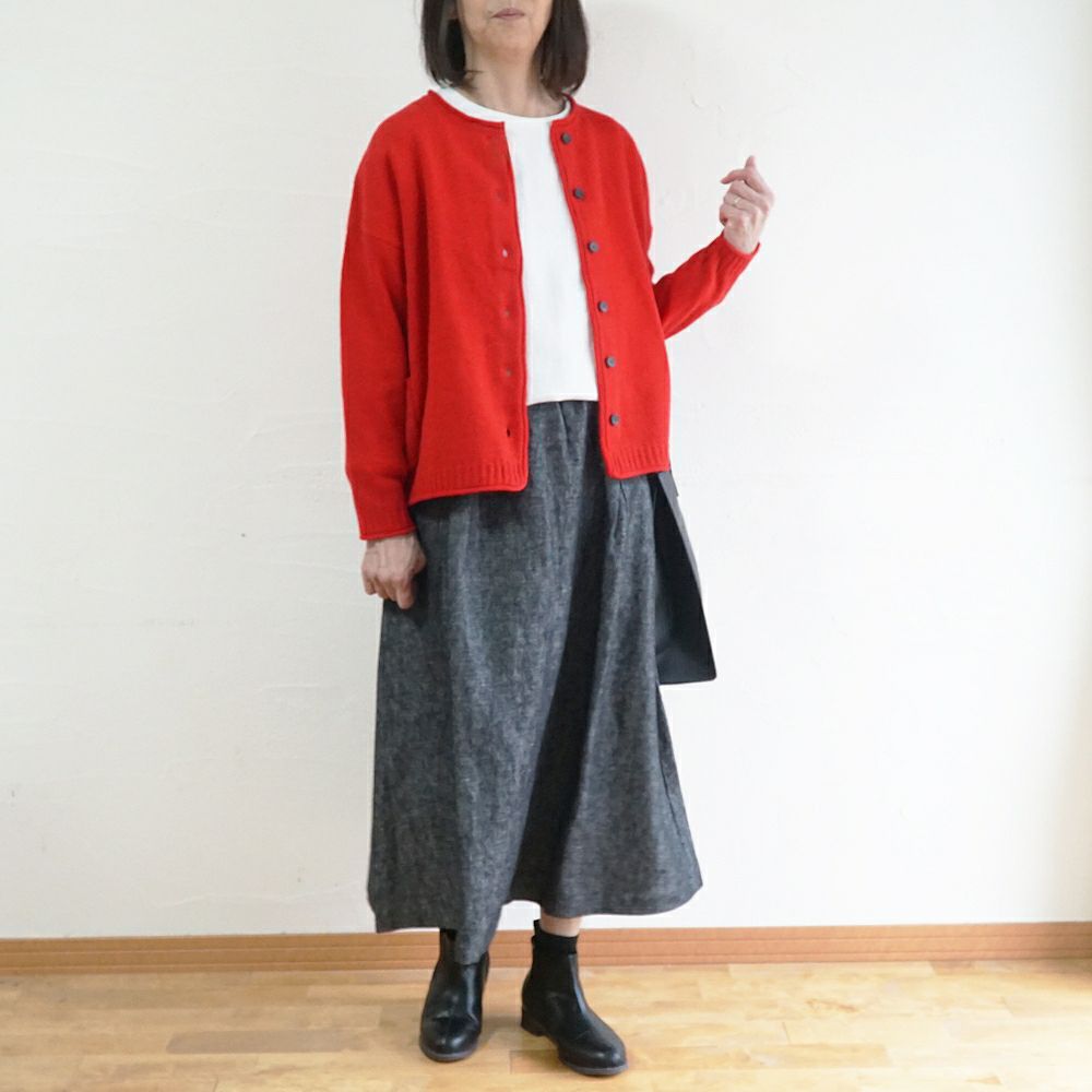 Branch m‘.,ブランチエム,ナチュラル,30代,40代,50代,60代,ウール,ゆったり,knit,ニット,ウール混,ボトルネック,プルオーバー,プルオーバーニット,カラーニット,カーディガン,ニットカーディガン,2way,2wayニット