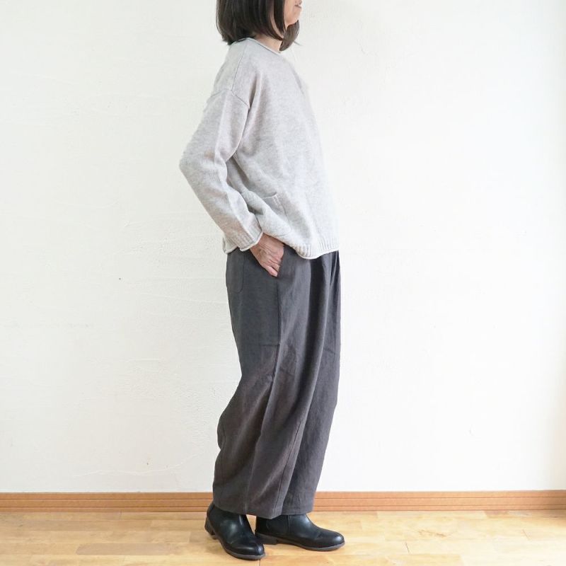 Branch m‘.,ブランチエム,ナチュラル,30代,40代,50代,60代,ウール,ゆったり,knit,ニット,ウール混,ボトルネック,プルオーバー,プルオーバーニット,カラーニット,カーディガン,ニットカーディガン,2way,2wayニット