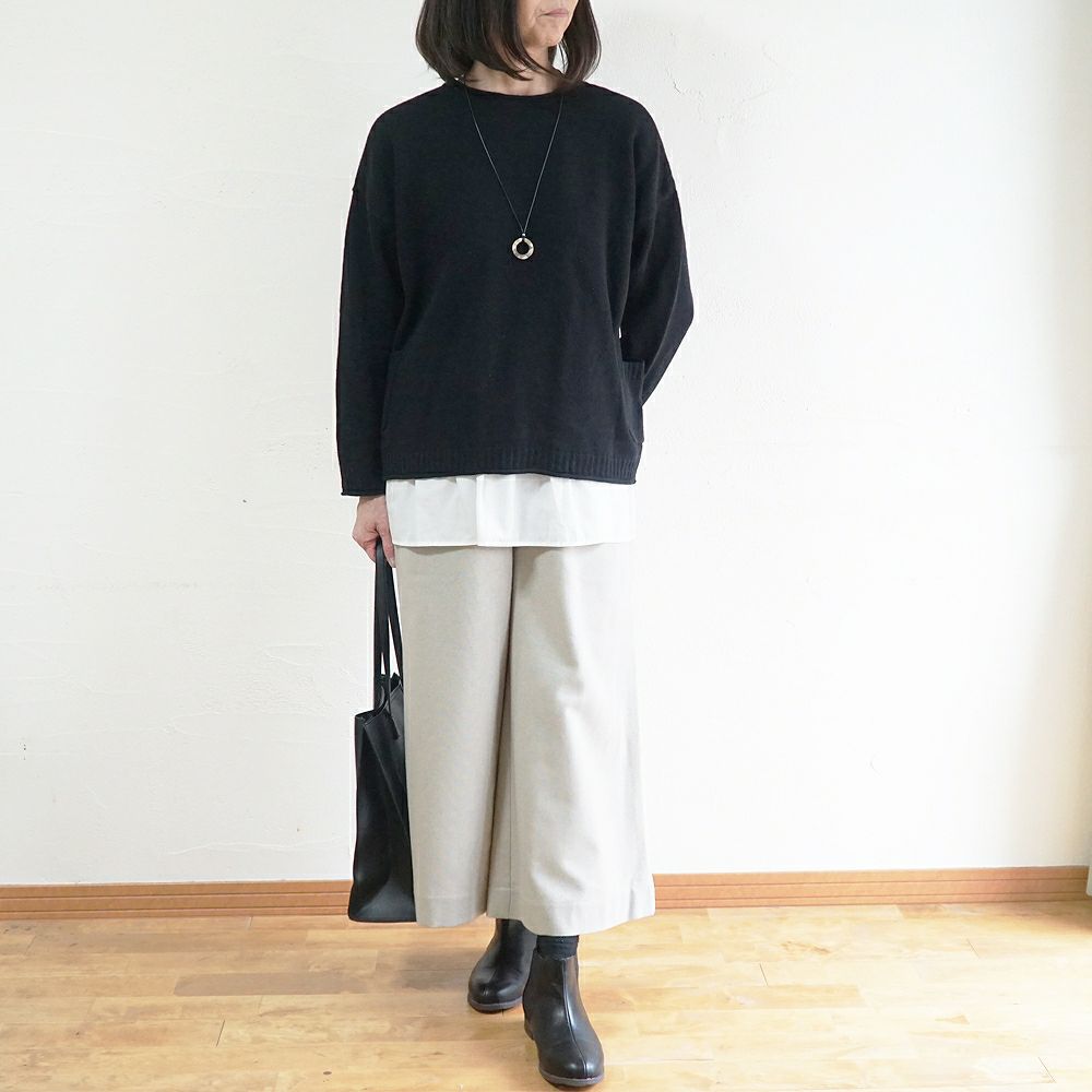 Branch m‘.,ブランチエム,ナチュラル,30代,40代,50代,60代,ウール,ゆったり,knit,ニット,ウール混,ボトルネック,プルオーバー,プルオーバーニット,カラーニット,カーディガン,ニットカーディガン,2way,2wayニット