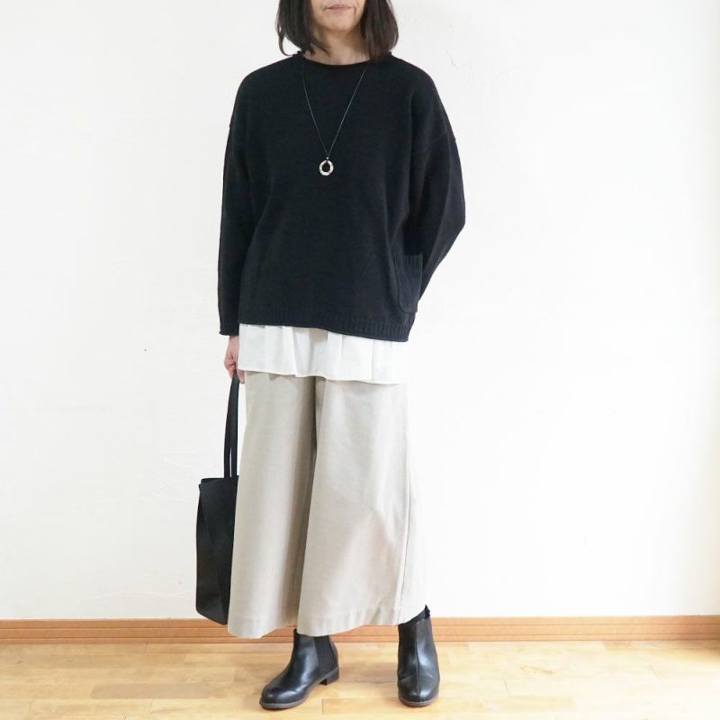 Branch m‘.,ブランチエム,ナチュラル,30代,40代,50代,60代,ウール,ゆったり,knit,ニット,ウール混,ボトルネック,プルオーバー,プルオーバーニット,カラーニット,カーディガン,ニットカーディガン,2way,2wayニット