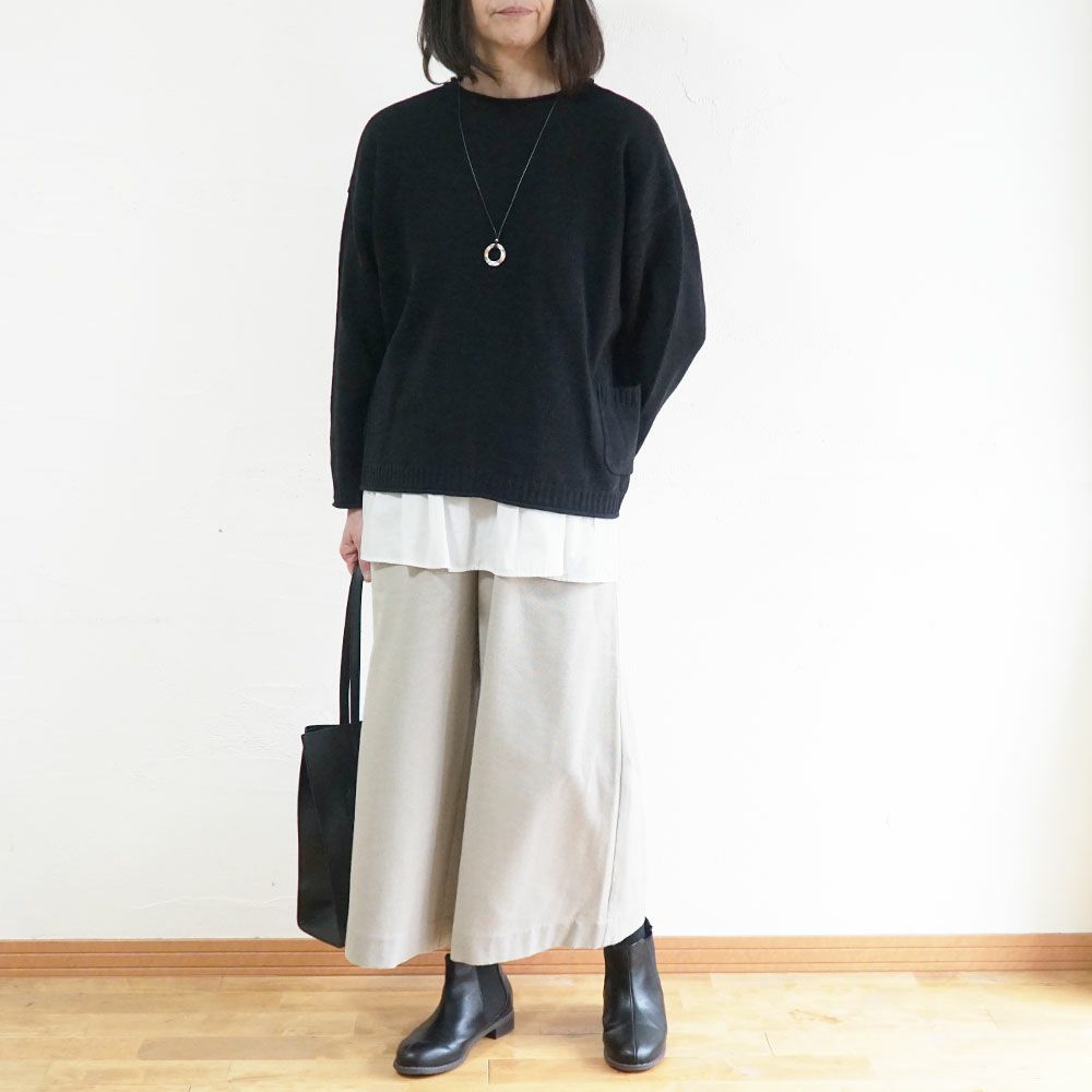 Branch m‘.,ブランチエム,ナチュラル,30代,40代,50代,60代,ウール,ゆったり,knit,ニット,ウール混,ボトルネック,プルオーバー,プルオーバーニット,カラーニット,カーディガン,ニットカーディガン,2way,2wayニット