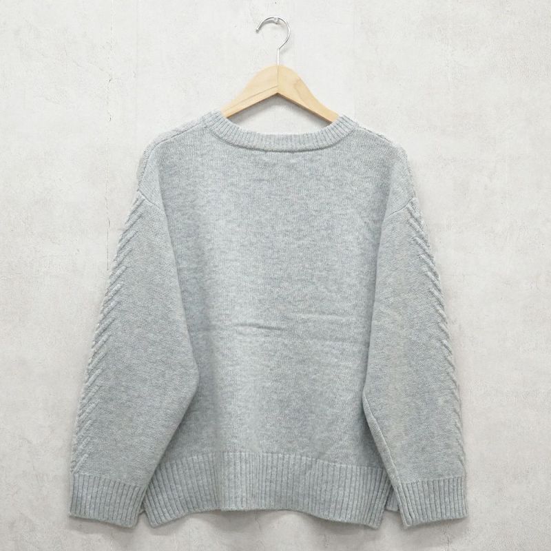 Branch m‘.,ブランチエム,ナチュラル,30代,40代,50代,60代,ウール,ゆったり,knit,ニット,ウール混,カーディガン,ケーブルニット,ケーブルニットカーディガン,ニットカーディガン,ニットカーデ,ケーブル編み