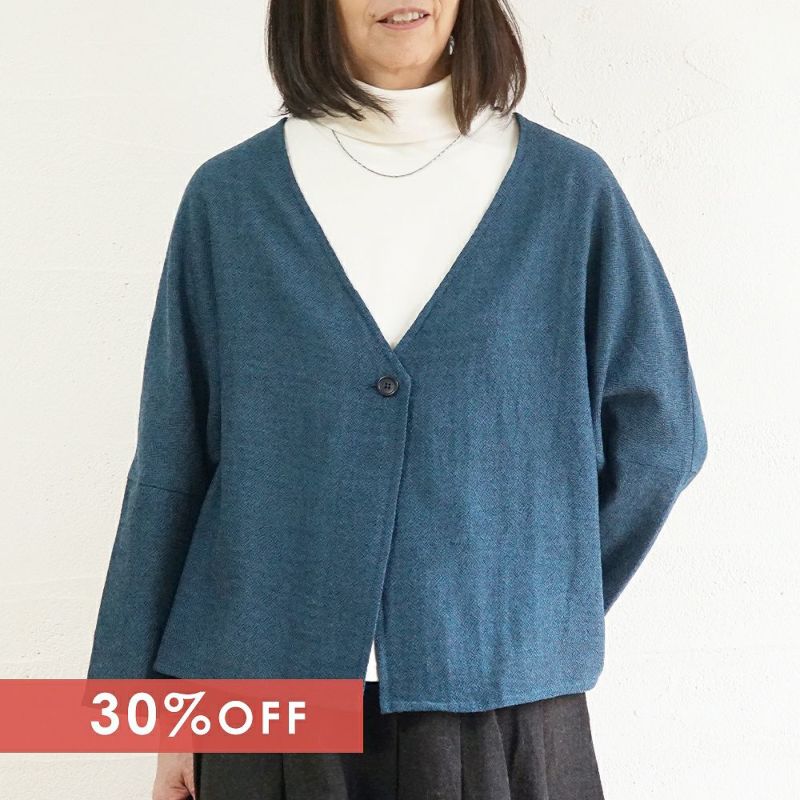 プランテーション　M アルパカ　ウール　カーディガン　ベスト　ジレ　羽織り BR1972】 ウールガーゼ・ボレロカーディガン | ブランチエム│50代から