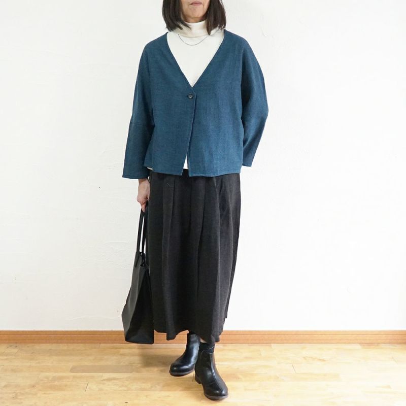 Branch m‘.,ブランチエム,ナチュラル,30代,40代,50代,60代,ゆったり,ウール,カーディガン,ウールカーディガン,ボレロカーディガン,羽織,