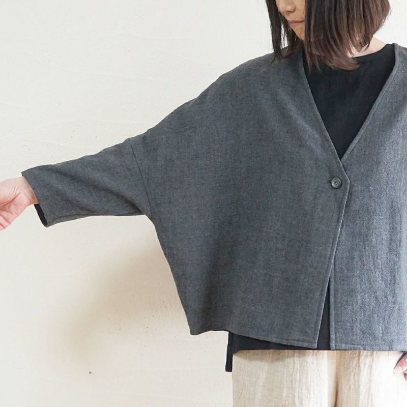 BR1972】 ウールガーゼ・ボレロカーディガン | ブランチエム│50代から