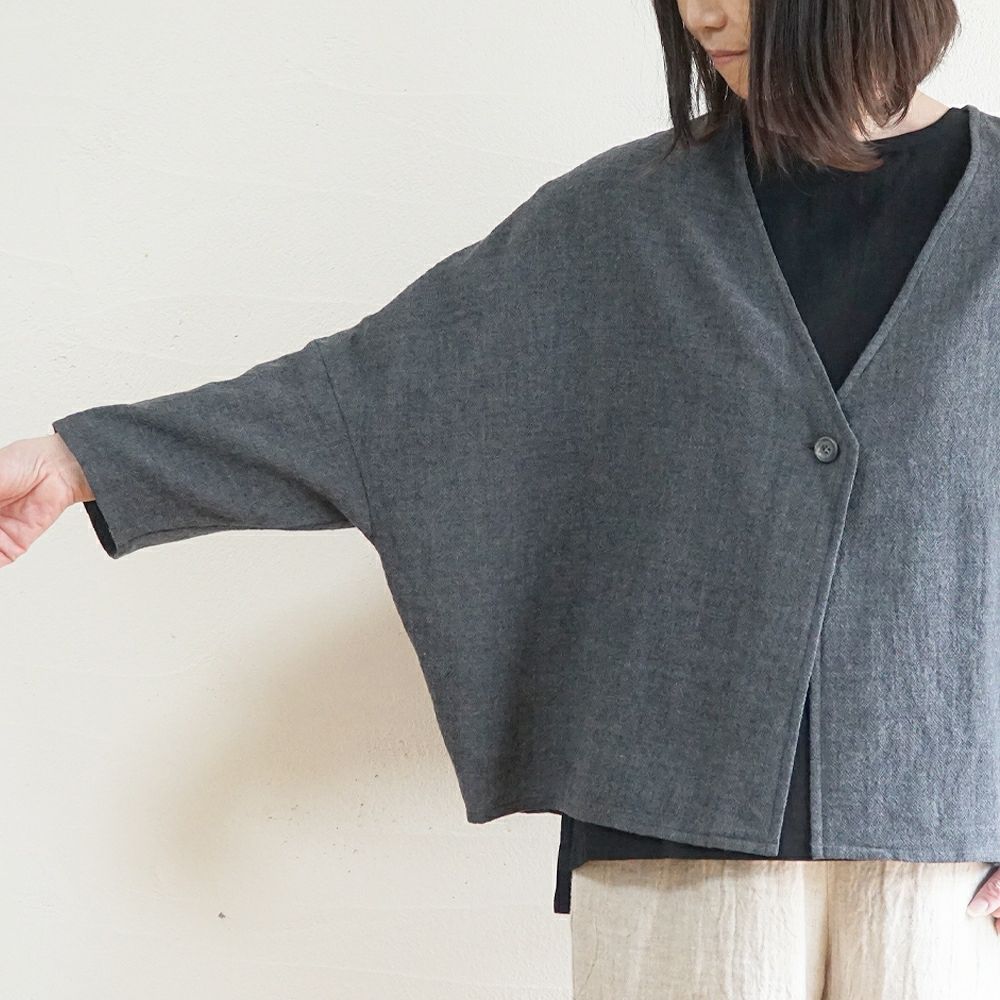 Branch m‘.,ブランチエム,ナチュラル,30代,40代,50代,60代,ゆったり,ウール,カーディガン,ウールカーディガン,ボレロカーディガン,羽織,