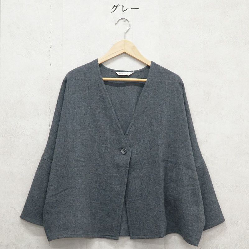 Branch m‘.,ブランチエム,ナチュラル,30代,40代,50代,60代,ゆったり,ウール,カーディガン,ウールカーディガン,ボレロカーディガン,羽織,