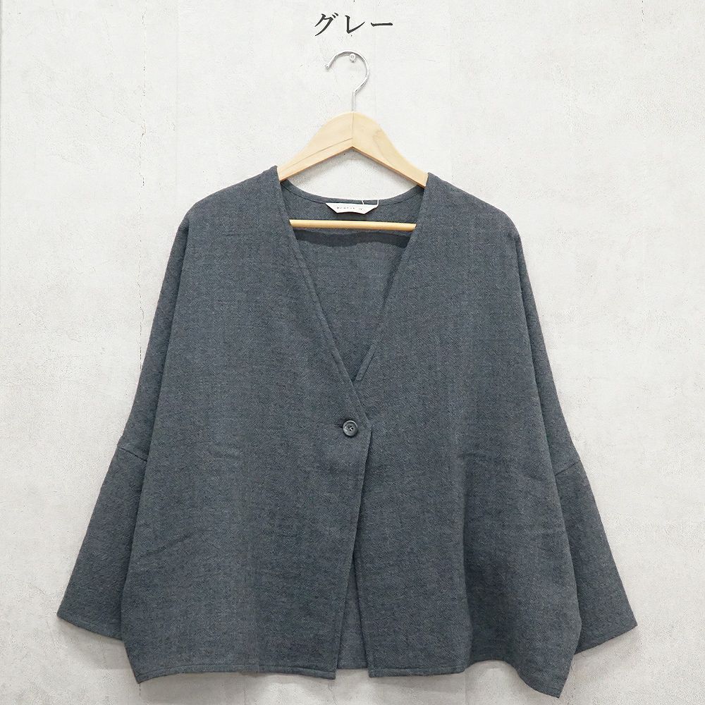 Branch m‘.,ブランチエム,ナチュラル,30代,40代,50代,60代,ゆったり,ウール,カーディガン,ウールカーディガン,ボレロカーディガン,羽織,