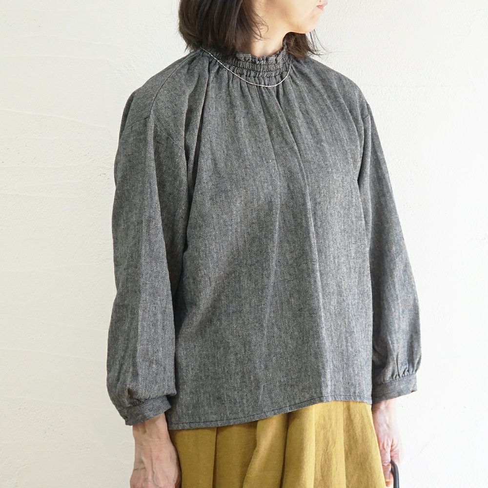 Branch m‘.,ブランチエム,ナチュラル,30代,40代,50代,60代,コットン,綿,ゆったり,blouse,ブラウス,フリルブラウス,