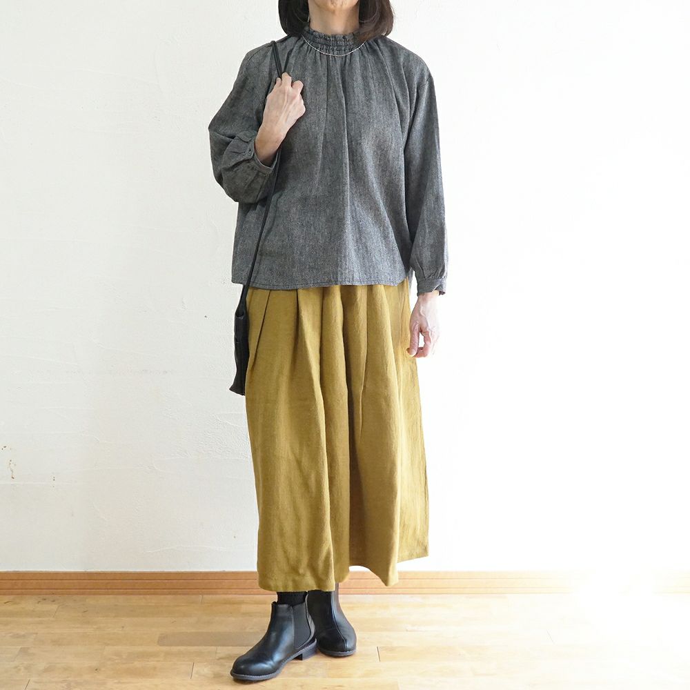 Branch m‘.,ブランチエム,ナチュラル,30代,40代,50代,60代,コットン,綿,ゆったり,blouse,ブラウス,フリルブラウス,