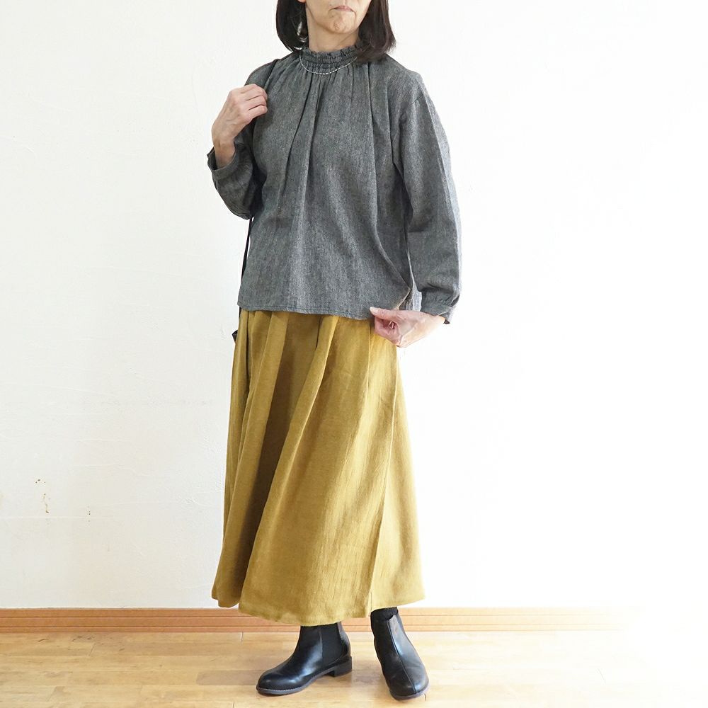 Branch m‘.,ブランチエム,ナチュラル,30代,40代,50代,60代,コットン,綿,ゆったり,blouse,ブラウス,フリルブラウス,