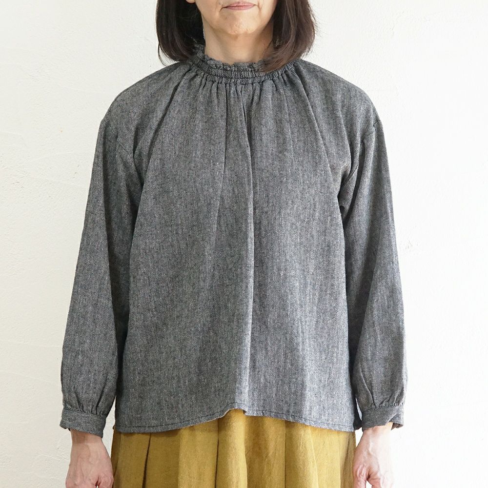 Branch m‘.,ブランチエム,ナチュラル,30代,40代,50代,60代,コットン,綿,ゆったり,blouse,ブラウス,フリルブラウス,