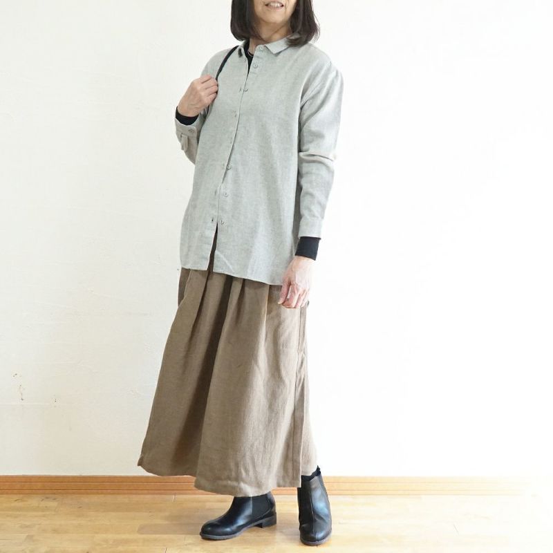 Branch m‘.,ブランチエム,ナチュラル,30代,40代,50代,60代,コットン,綿,ゆったり,blouse,ブラウス,シャツ,チュニック,シャツチュニック,チュニックブラウス