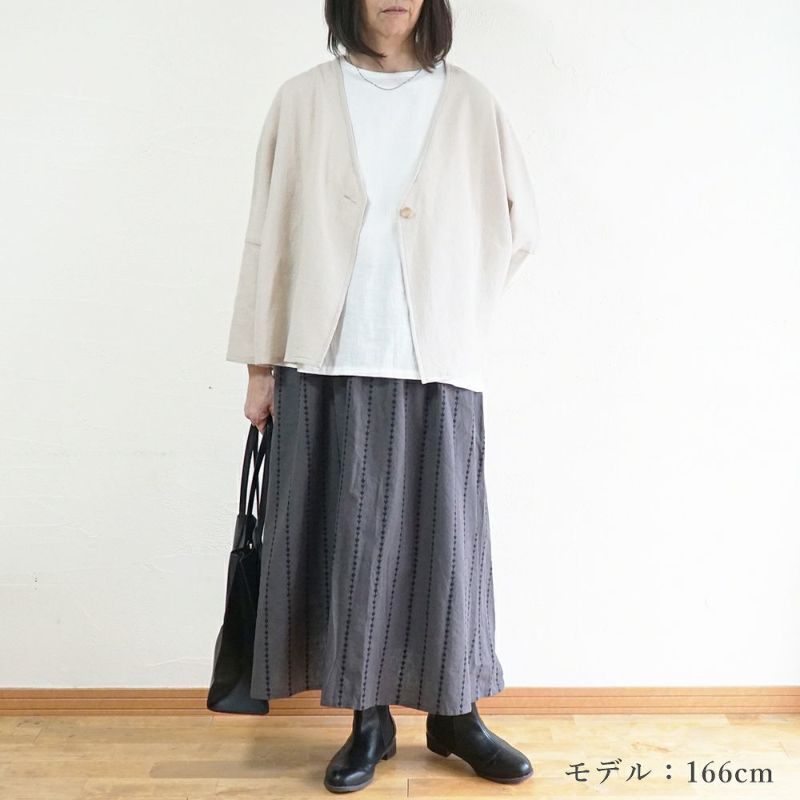 Branch m‘.,ブランチエム,ナチュラル,30代,40代,50代,60代,コットン,綿,ゆったり,スカート,フレアスカート,タックスカート,