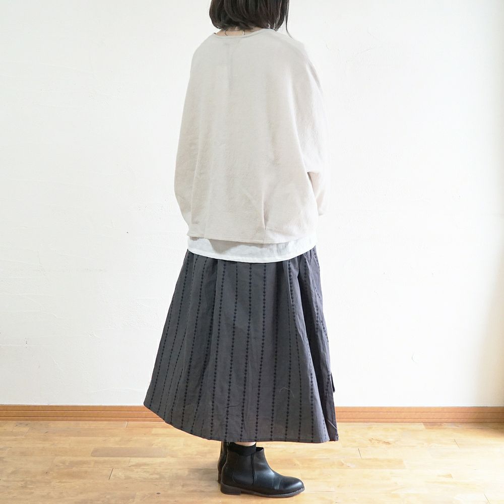 Branch m‘.,ブランチエム,ナチュラル,30代,40代,50代,60代,コットン,綿,ゆったり,スカート,フレアスカート,タックスカート,
