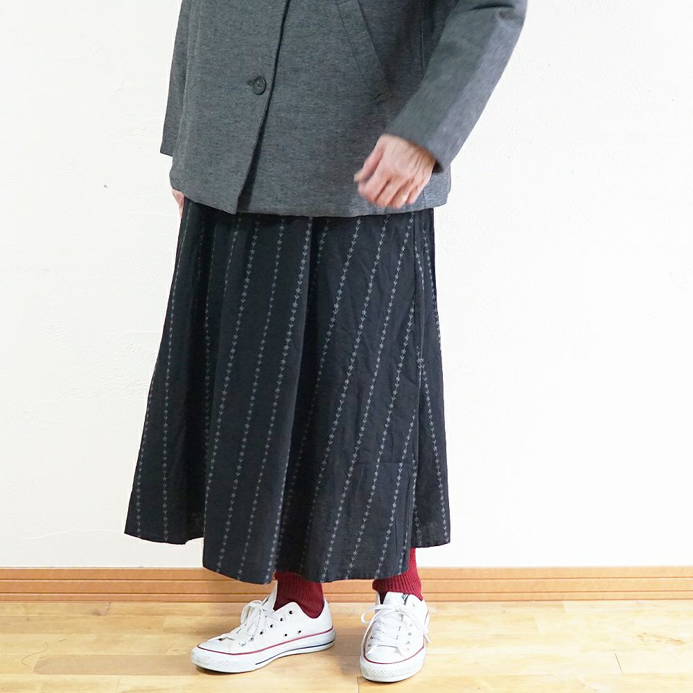 Branch m‘.,ブランチエム,ナチュラル,30代,40代,50代,60代,コットン,綿,ゆったり,スカート,フレアスカート,タックスカート,