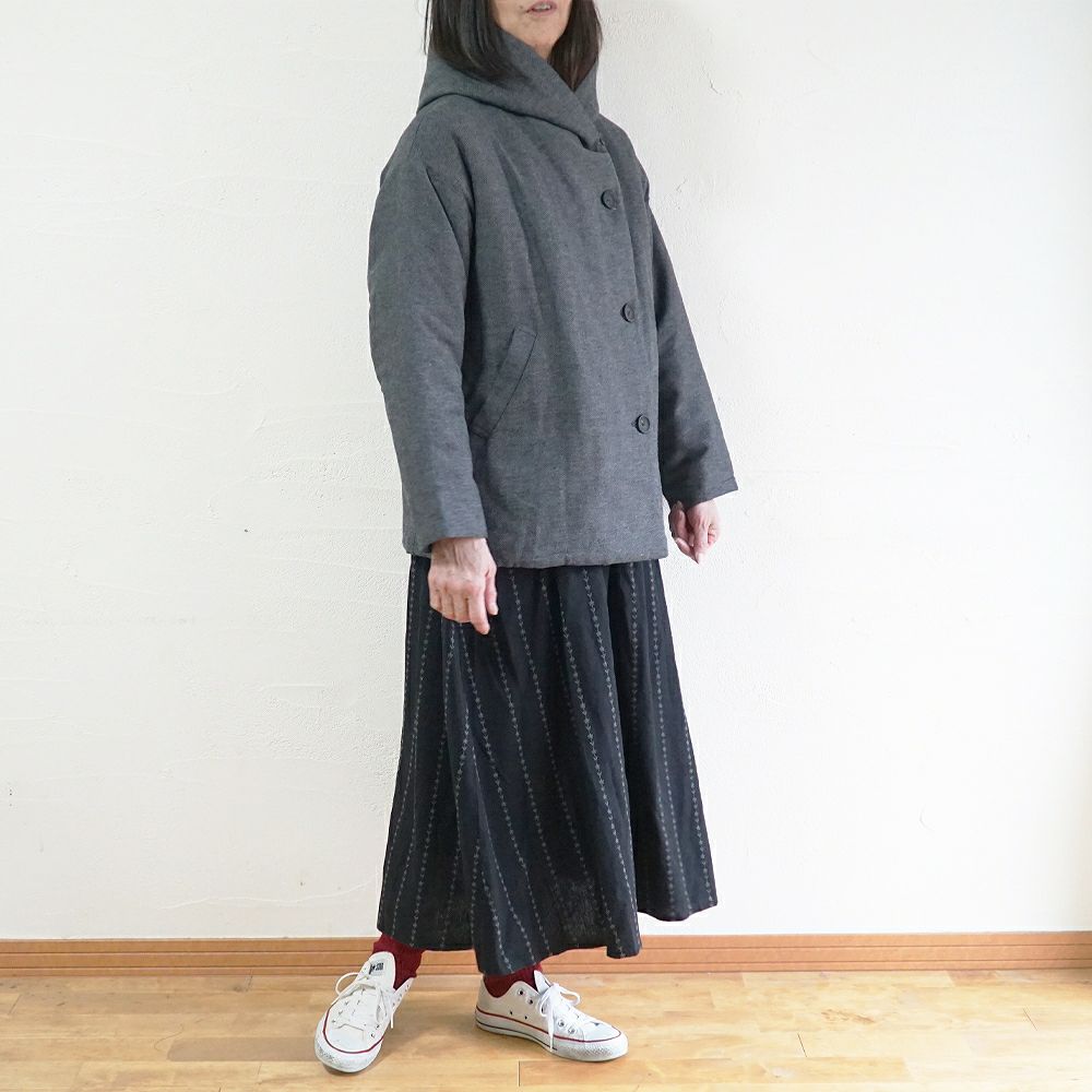 Branch m‘.,ブランチエム,ナチュラル,30代,40代,50代,60代,コットン,綿,ゆったり,スカート,フレアスカート,タックスカート,