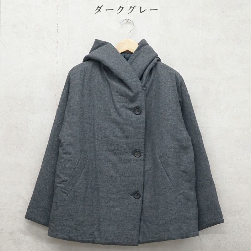 Branch m‘.,ブランチエム,ナチュラル,30代,40代,50代,60代,ゆったり,アウター,ダウン,ボンディング,ジャケット,フード,中綿