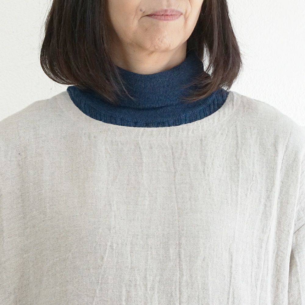 Branch m‘.,ブランチエム,ナチュラル,30代,40代,50代,60代,ゆったり,ウール,リネン,リネンウール,ワンピース,リネンワンピース,長袖ワンピース,