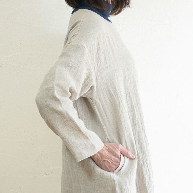 Branch m‘.,ブランチエム,ナチュラル,30代,40代,50代,60代,ゆったり,ウール,リネン,リネンウール,ワンピース,リネンワンピース,長袖ワンピース,