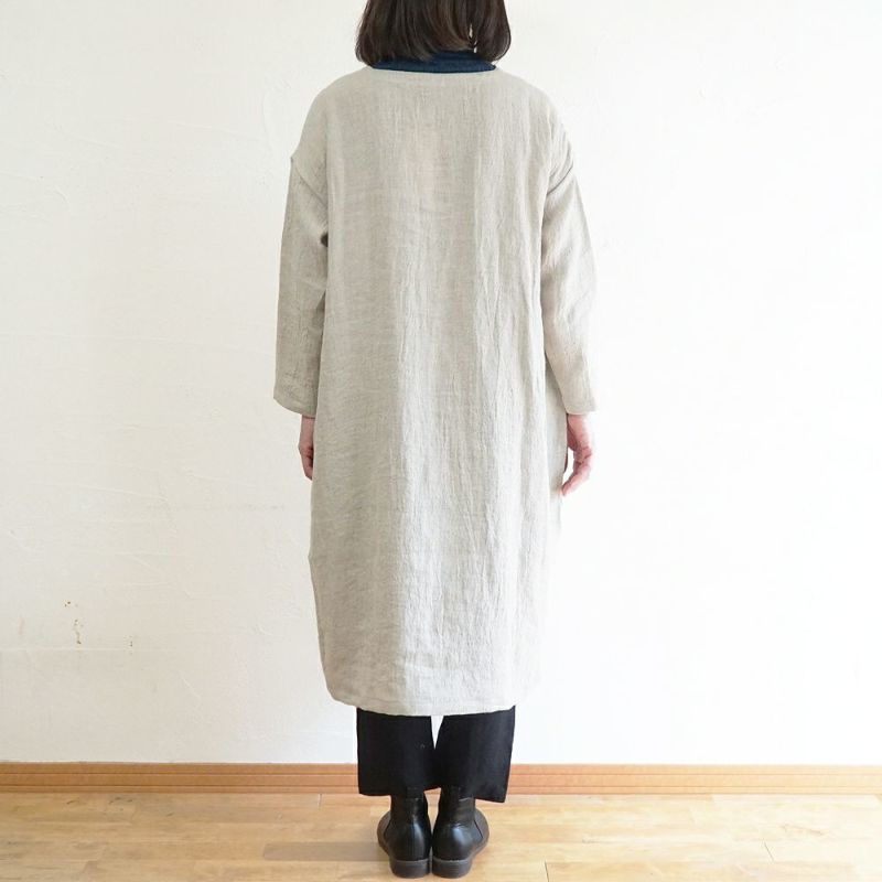 Branch m‘.,ブランチエム,ナチュラル,30代,40代,50代,60代,ゆったり,ウール,リネン,リネンウール,ワンピース,リネンワンピース,長袖ワンピース,