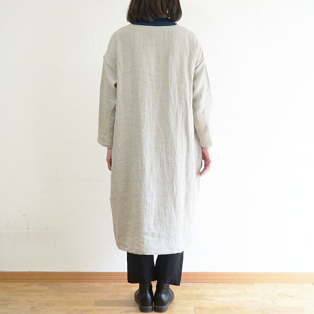Branch m‘.,ブランチエム,ナチュラル,30代,40代,50代,60代,ゆったり,ウール,リネン,リネンウール,ワンピース,リネンワンピース,長袖ワンピース,