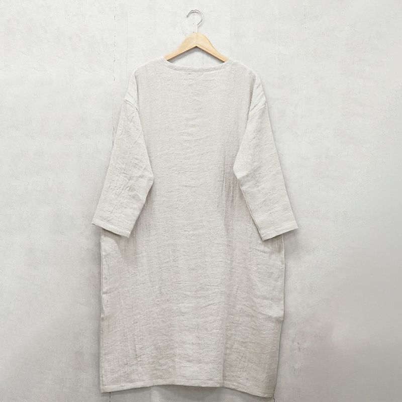Branch m‘.,ブランチエム,ナチュラル,30代,40代,50代,60代,ゆったり,ウール,リネン,リネンウール,ワンピース,リネンワンピース,長袖ワンピース,