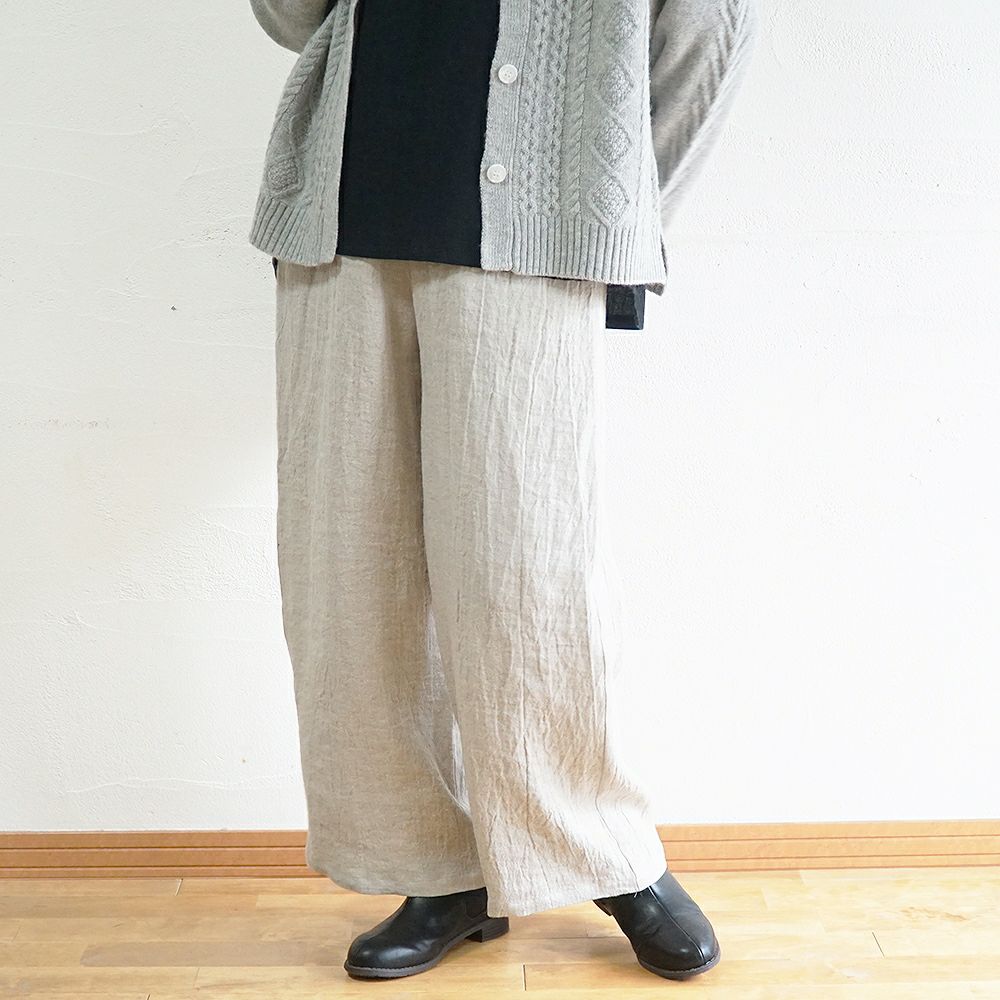Branch m‘.,ブランチエム,ナチュラル,30代,40代,50代,60代,ゆったり,ウール,リネン,リネンウール,パンツ,ワイドパンツ,ストレートパンツ,