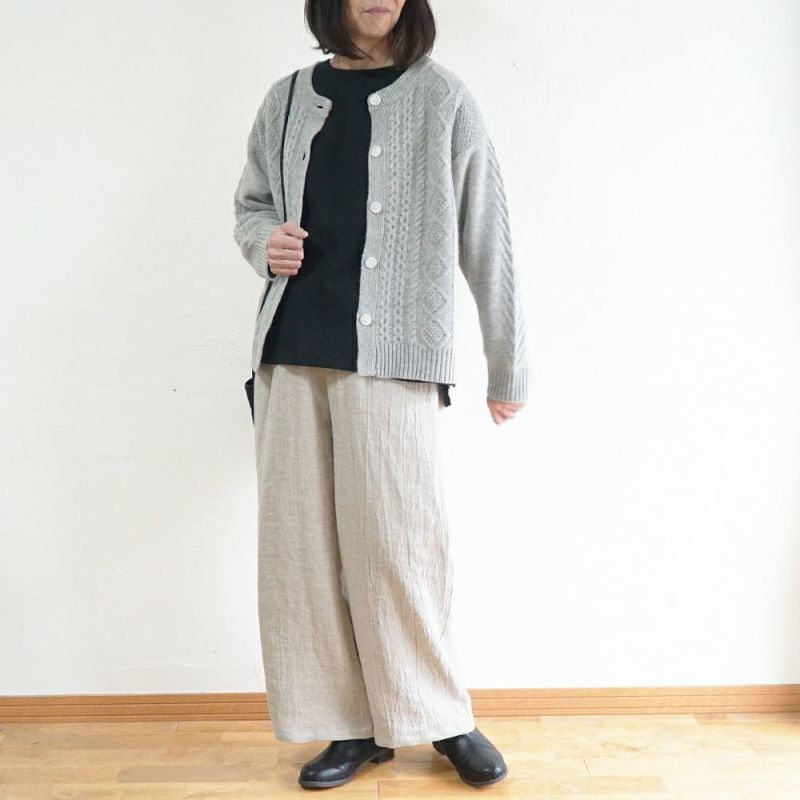 Branch m‘.,ブランチエム,ナチュラル,30代,40代,50代,60代,ゆったり,ウール,リネン,リネンウール,パンツ,ワイドパンツ,ストレートパンツ,