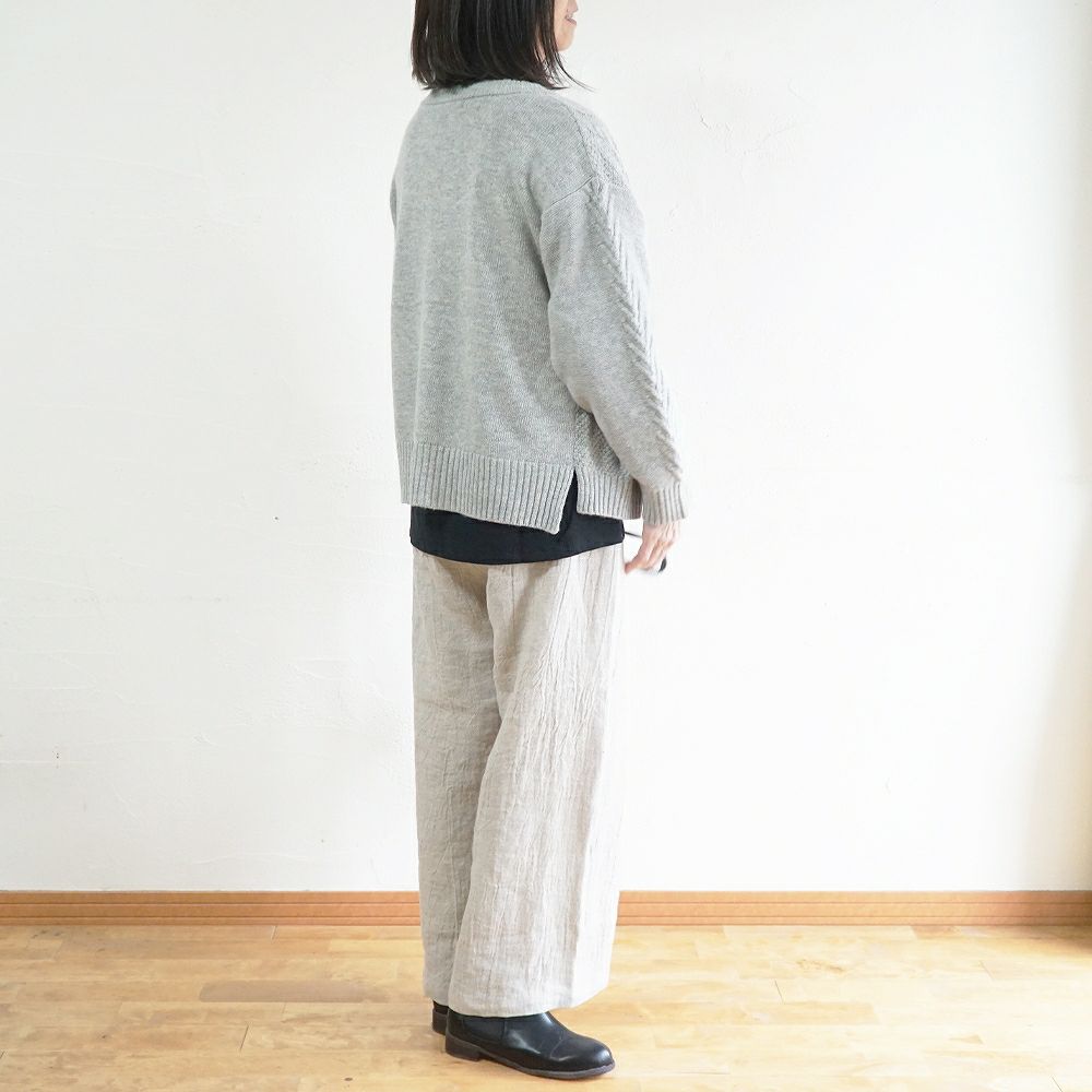 Branch m‘.,ブランチエム,ナチュラル,30代,40代,50代,60代,ゆったり,ウール,リネン,リネンウール,パンツ,ワイドパンツ,ストレートパンツ,
