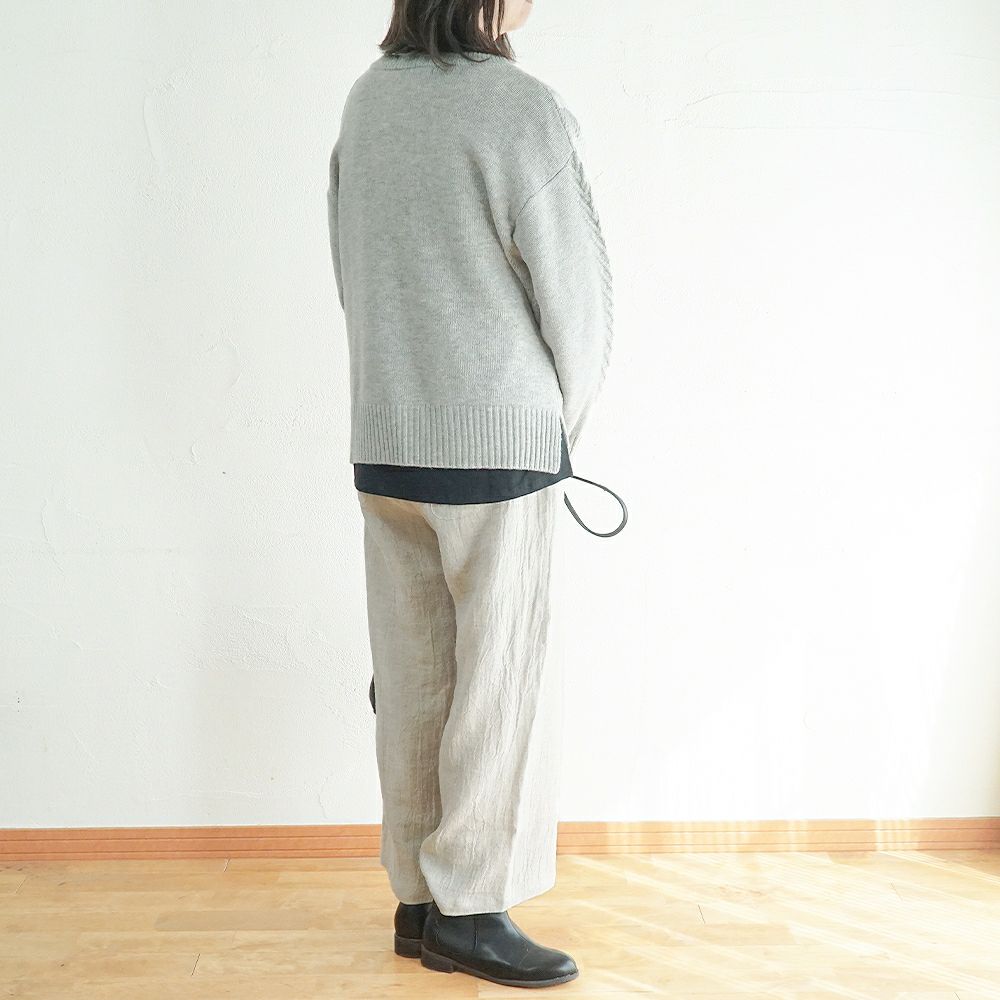 Branch m‘.,ブランチエム,ナチュラル,30代,40代,50代,60代,コーデセット,コーディネートセット,セット売り,ゆったり,ニット,ニットカーディガン,カーディガン,ケーブルニット,ケーブル編み,ケーブルニットカーディガン,リネン,リネンパンツ,ワイドパンツ,ストレートパンツ,リネンウール,ウール