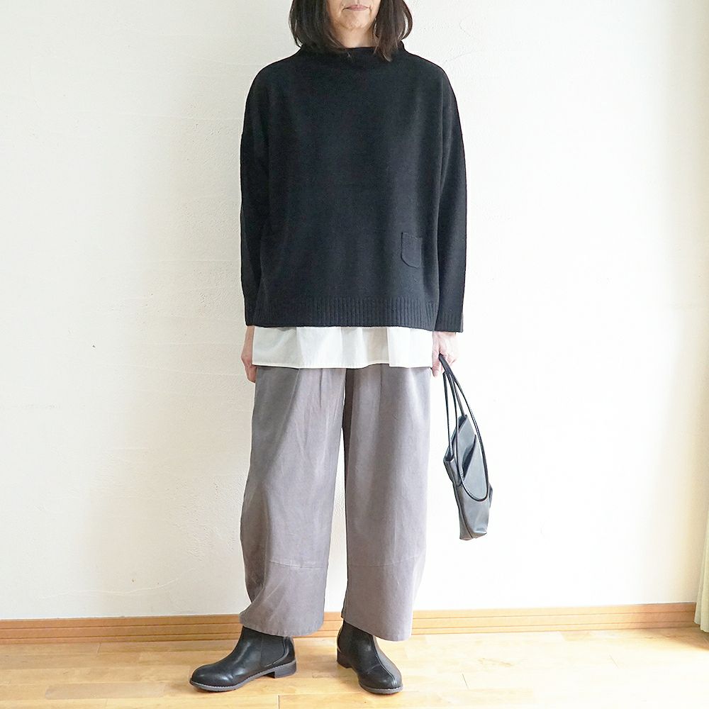 Branch m‘.,ブランチエム,ナチュラル,30代,40代,50代,60代,コーデセット,コーディネートセット,セット売り,ゆったり,ニット,ニットプルオーバ,ボトルネックニット,ウール,パンツ,コーデュロイ,コーデュロイパンツ,コクーンパンツ,細コール