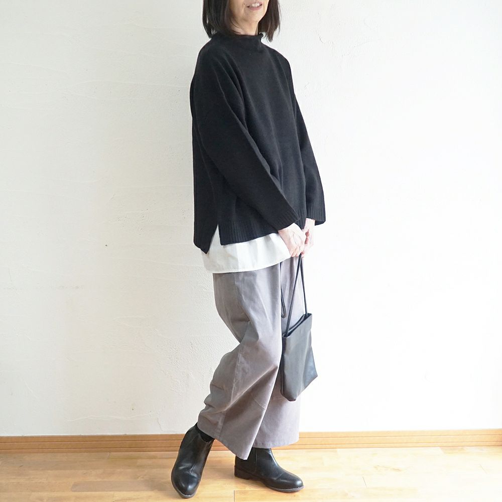 Branch m‘.,ブランチエム,ナチュラル,30代,40代,50代,60代,コーデセット,コーディネートセット,セット売り,ゆったり,ニット,ニットプルオーバ,ボトルネックニット,ウール,パンツ,コーデュロイ,コーデュロイパンツ,コクーンパンツ,細コール