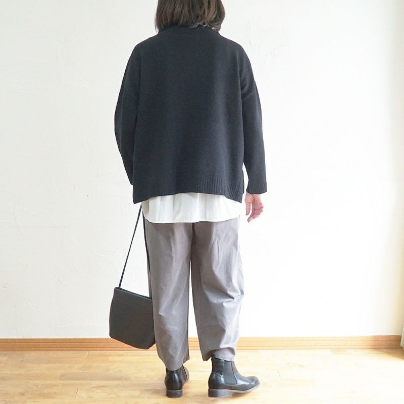 Branch m‘.,ブランチエム,ナチュラル,30代,40代,50代,60代,コーデセット,コーディネートセット,セット売り,ゆったり,ニット,ニットプルオーバ,ボトルネックニット,ウール,パンツ,コーデュロイ,コーデュロイパンツ,コクーンパンツ,細コール