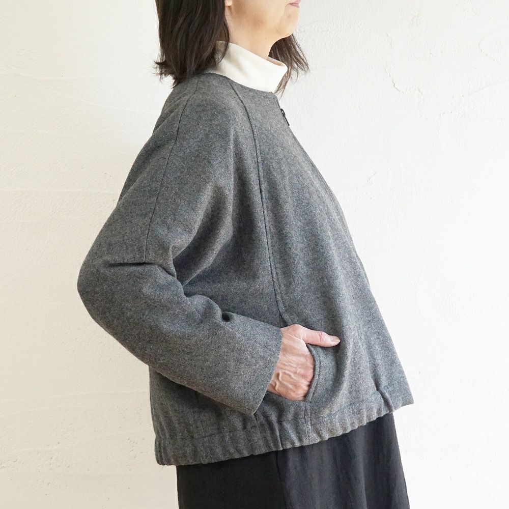 Branch m‘.,ブランチエム,ナチュラル,30代,40代,50代,60代,ウール,ゆったり,コート,ジャケット,ブルゾン,ラグラン,ラグランスリーブ,裏地,