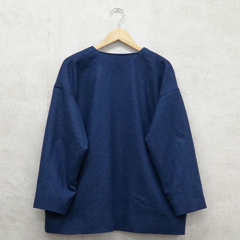 Branch m‘.,ブランチエム,ナチュラル,30代,40代,50代,60代,ウール,ゆったり,コート,ジャケット,ノーカラーコート,裏地,ノーカラー,クルーネック,クルーネックコート