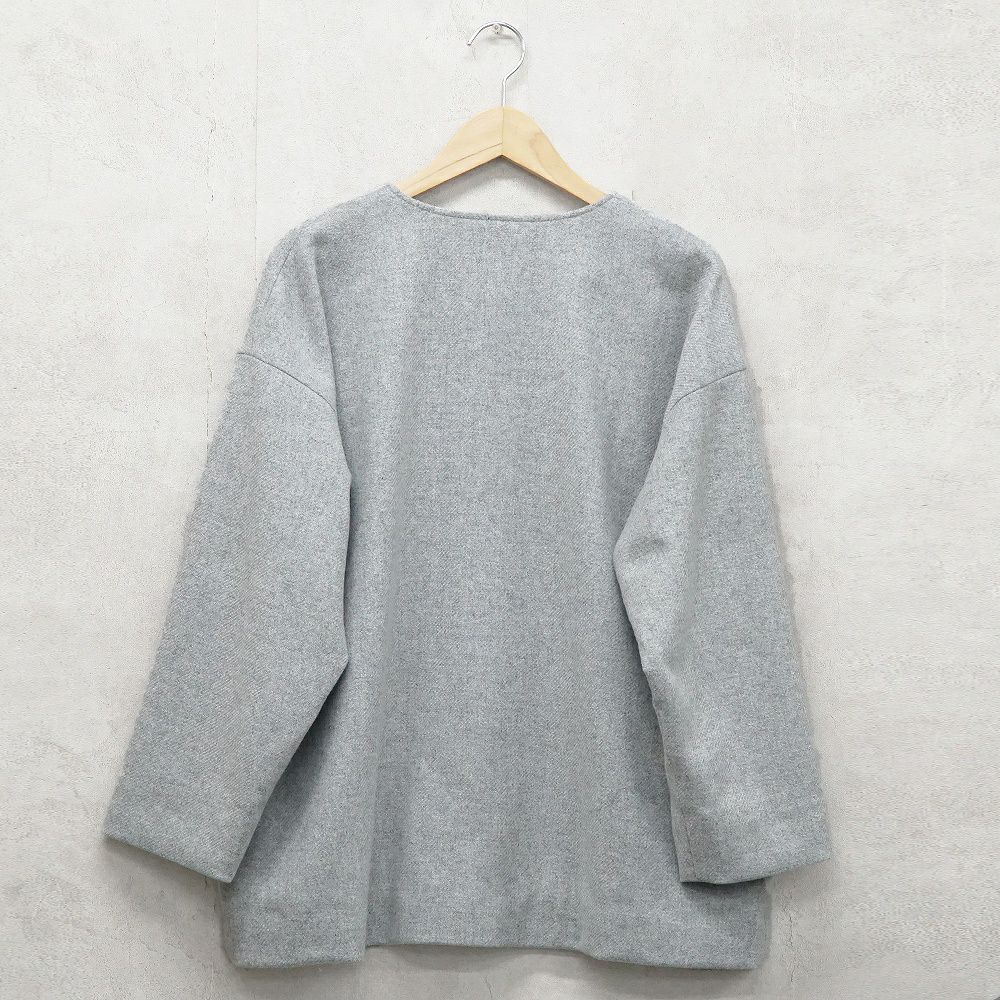 Branch m‘.,ブランチエム,ナチュラル,30代,40代,50代,60代,ウール,ゆったり,コート,ジャケット,ノーカラーコート,裏地,ノーカラー,クルーネック,クルーネックコート