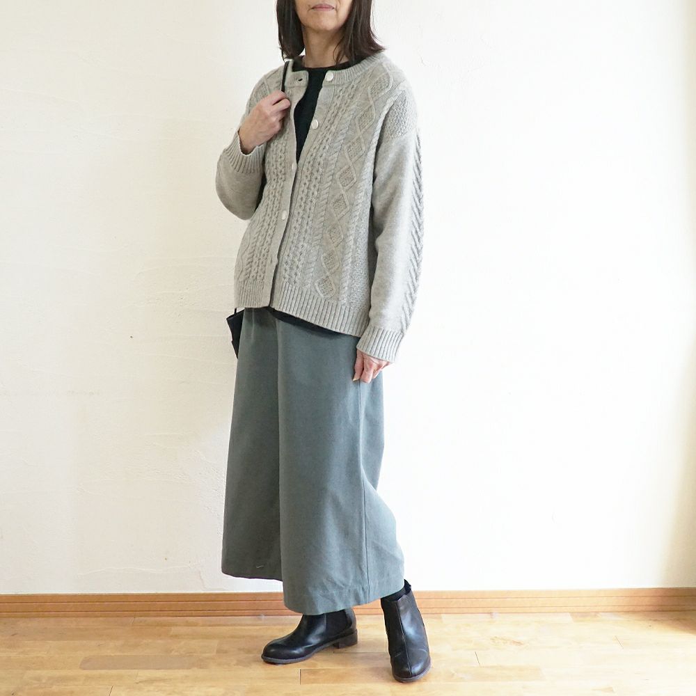 Branch m‘.,ブランチエム,ナチュラル,30代,40代,50代,60代,ゆったり,ウール,パンツ,ワイドパンツ,裏地,