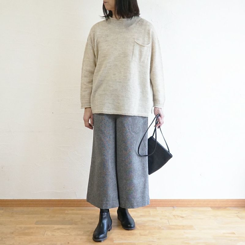 Branch m‘.,ブランチエム,ナチュラル,30代,40代,50代,60代,ゆったり,ウール,パンツ,ワイドパンツ,裏地,