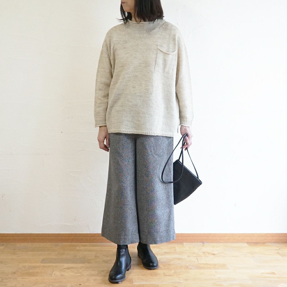 Branch m‘.,ブランチエム,ナチュラル,30代,40代,50代,60代,ゆったり,ウール,パンツ,ワイドパンツ,裏地,